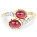 14K Yellow Gold Plated 2.38 Carat Glass Filled Ruby and White Topaz .925 Sterling Silver Ring-6