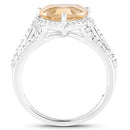 3.06 Carat Genuine Citrine and White Topaz .925 Sterling Silver Ring-5