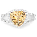 3.06 Carat Genuine Citrine and White Topaz .925 Sterling Silver Ring-6