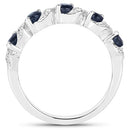 0.64 Carat Genuine Blue Sapphire and White Topaz .925 Sterling Silver Ring-6