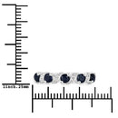 0.64 Carat Genuine Blue Sapphire and White Topaz .925 Sterling Silver Ring-7