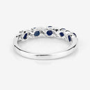0.64 Carat Genuine Blue Sapphire and White Topaz .925 Sterling Silver Ring-12