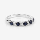 0.64 Carat Genuine Blue Sapphire and White Topaz .925 Sterling Silver Ring-13