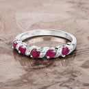 0.69 Carat Genuine Ruby and White Topaz .925 Sterling Silver Ring-9