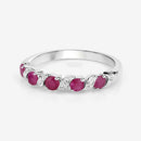 0.69 Carat Genuine Ruby and White Topaz .925 Sterling Silver Ring-11