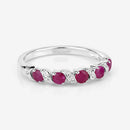 0.69 Carat Genuine Ruby and White Topaz .925 Sterling Silver Ring-12