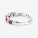 0.69 Carat Genuine Ruby and White Topaz .925 Sterling Silver Ring-13