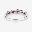 0.69 Carat Genuine Ruby and White Topaz .925 Sterling Silver Ring-14