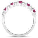 0.69 Carat Genuine Ruby and White Topaz .925 Sterling Silver Ring-7