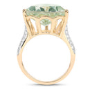 8.08 Carat Genuine Green Amethyst and White Topaz .925 Sterling Silver Ring-2