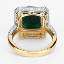 5.18 Carat Dyed Emerald and White Topaz .925 Sterling Silver Ring-10