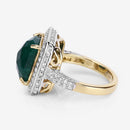 5.18 Carat Dyed Emerald and White Topaz .925 Sterling Silver Ring-11