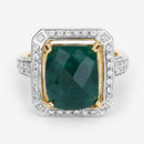 5.18 Carat Dyed Emerald and White Topaz .925 Sterling Silver Ring-12