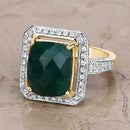 5.18 Carat Dyed Emerald and White Topaz .925 Sterling Silver Ring-13