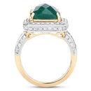 5.18 Carat Dyed Emerald and White Topaz .925 Sterling Silver Ring-6