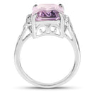 6.33 Carat Genuine Amethyst & White Topaz .925 Sterling Silver Ring-5