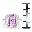 6.33 Carat Genuine Amethyst & White Topaz .925 Sterling Silver Ring-6