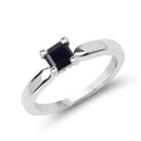 0.63 Carat Genuine Black Sapphire .925 Sterling Silver Ring-4