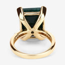 7.64 Carat Dyed Emerald and White Diamond .925 Sterling Silver Ring-10