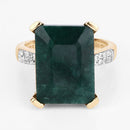 7.64 Carat Dyed Emerald and White Diamond .925 Sterling Silver Ring-12
