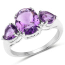 3.11 Carat Genuine Amethyst .925 Sterling Silver Ring-4