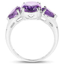 3.11 Carat Genuine Amethyst .925 Sterling Silver Ring-5