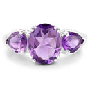 3.11 Carat Genuine Amethyst .925 Sterling Silver Ring-6