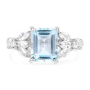 3.38 Carat Genuine Blue Topaz & White Topaz .925 Sterling Silver Ring-6