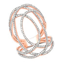 14K Rose Gold Plated 0.73 Carat Genuine White Diamond .925 Sterling Silver Ring-4