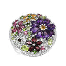4.02 Carat Genuine Multi Stones .925 Sterling Silver Ring-4