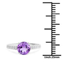 1.33 Carat Genuine Amethyst and White Topaz .925 Sterling Silver Ring-7