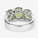 4.14 Carat Genuine Peridot and White Topaz .925 Sterling Silver Ring-10
