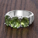 4.14 Carat Genuine Peridot and White Topaz .925 Sterling Silver Ring-13