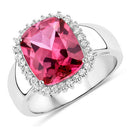 4.38 Carat Genuine Pink Topaz and White Topaz .925 Sterling Silver Ring-2