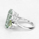 11.90 Carat Genuine Green Amethyst and Peridot .925 Sterling Silver Ring-10