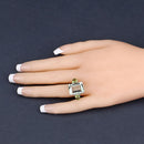 11.90 Carat Genuine Green Amethyst and Peridot .925 Sterling Silver Ring-14