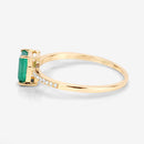 0.59 Carat Genuine Zambian Emerald and White Diamond 14K Yellow Gold Ring-11
