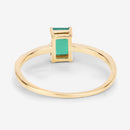 0.59 Carat Genuine Zambian Emerald and White Diamond 14K Yellow Gold Ring-12