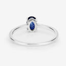 0.54 Carat Genuine Blue Sapphire and White Diamond 14K White Gold Ring-12