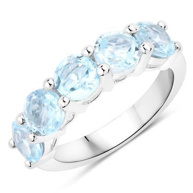 4.00 Carat Genuine Blue Topaz .925 Sterling Silver Ring - 0