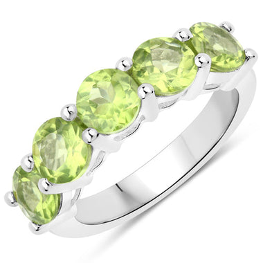 3.25 Carat Genuine Peridot .925 Sterling Silver Ring - 0