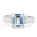 2.64 Carat Genuine Blue Topaz and White Topaz .925 Sterling Silver Ring-6