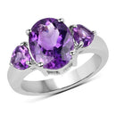 4.06 Carat Genuine Amethyst .925 Sterling Silver Ring-4