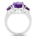 4.06 Carat Genuine Amethyst .925 Sterling Silver Ring-5