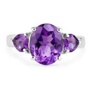 4.06 Carat Genuine Amethyst .925 Sterling Silver Ring-6