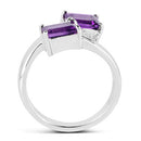 1.90 Carat Genuine Amethyst .925 Sterling Silver Ring-5