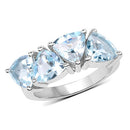 5.00 Carat Genuine  Blue Topaz .925 Sterling Silver Ring-4
