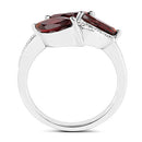 1.98 Carat Genuine  Garnet and White Topaz .925 Sterling Silver Ring-5