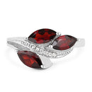 1.98 Carat Genuine  Garnet and White Topaz .925 Sterling Silver Ring-6