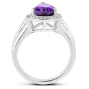 1.77 Carat Genuine Amethyst and White Topaz .925 Sterling Silver Ring-5